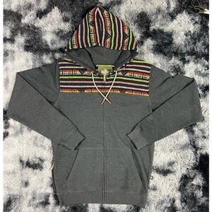 Howler Bros Shaman Blue Aztec Full Zip Hoodie Jacket